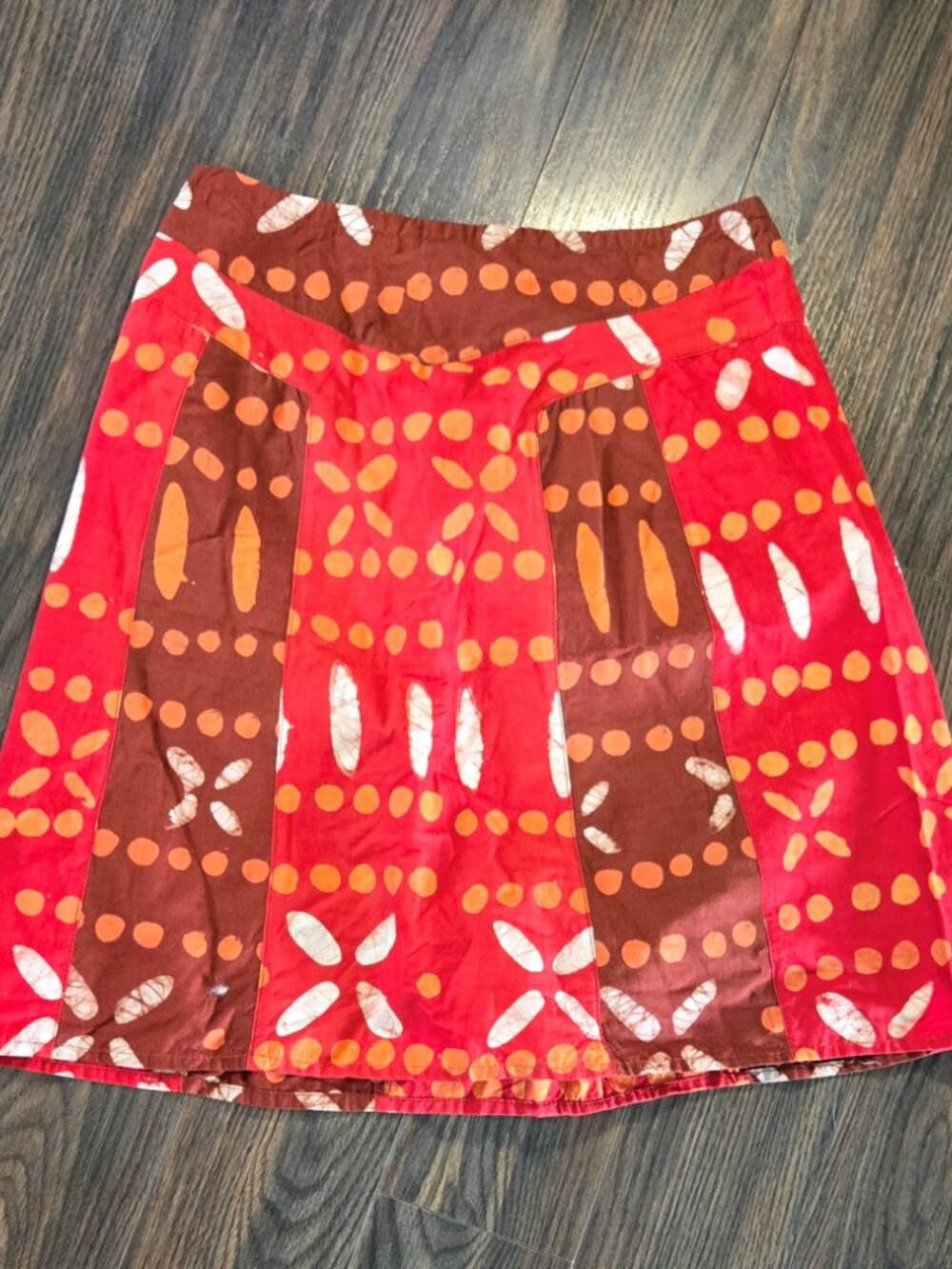 GLOBAL MAMA's 70s/Bohemian/Hippie Style Cotton Batik Print Skirt NWOT/SIZE M
